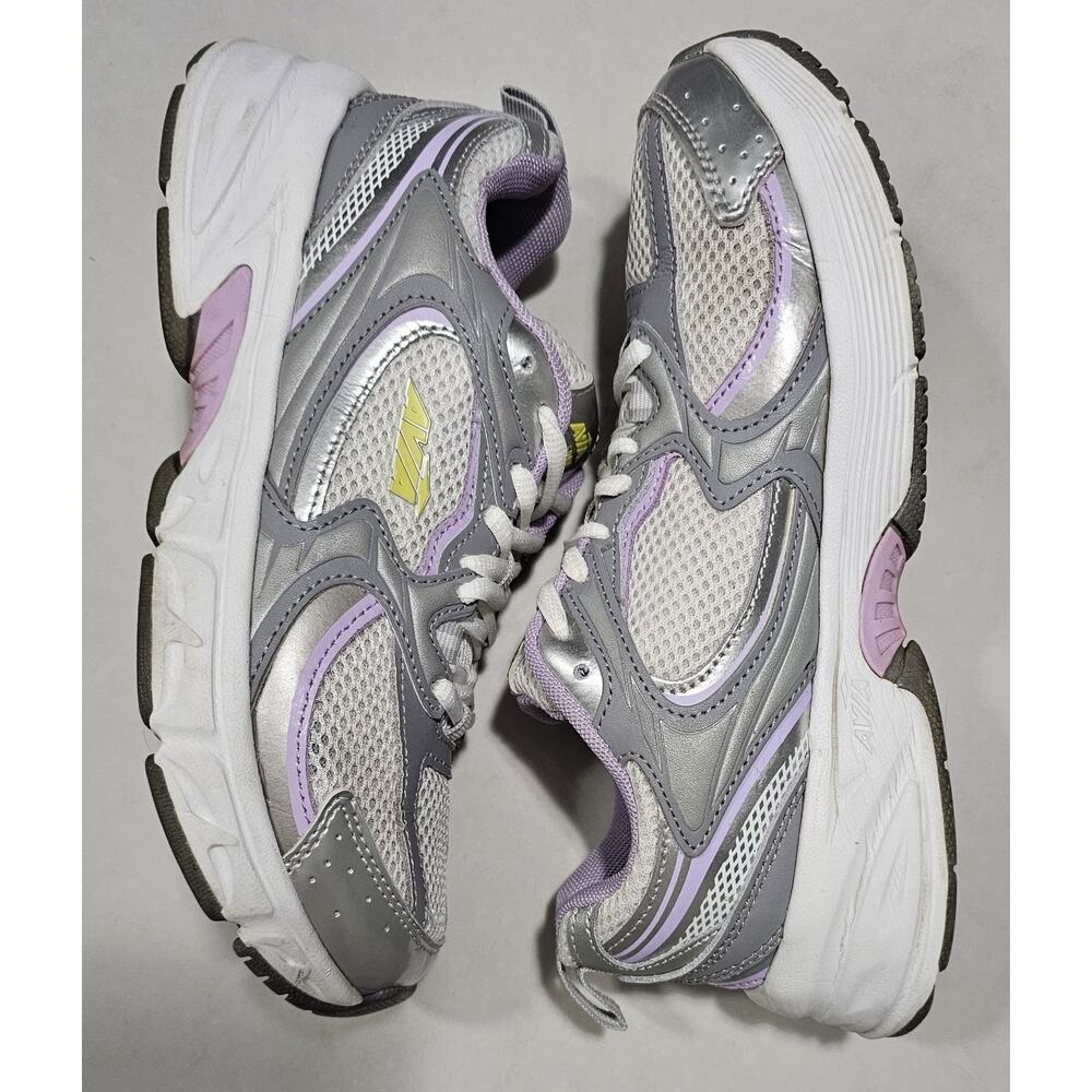 Avia Women’s Athletic Running Shoes Gray Purple Mesh Sneakers Size 7 Walking Gym